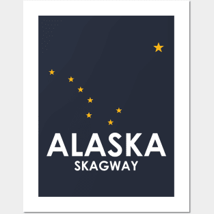 Skagway Alaska Alaskan Flag Stars for Cruise Posters and Art